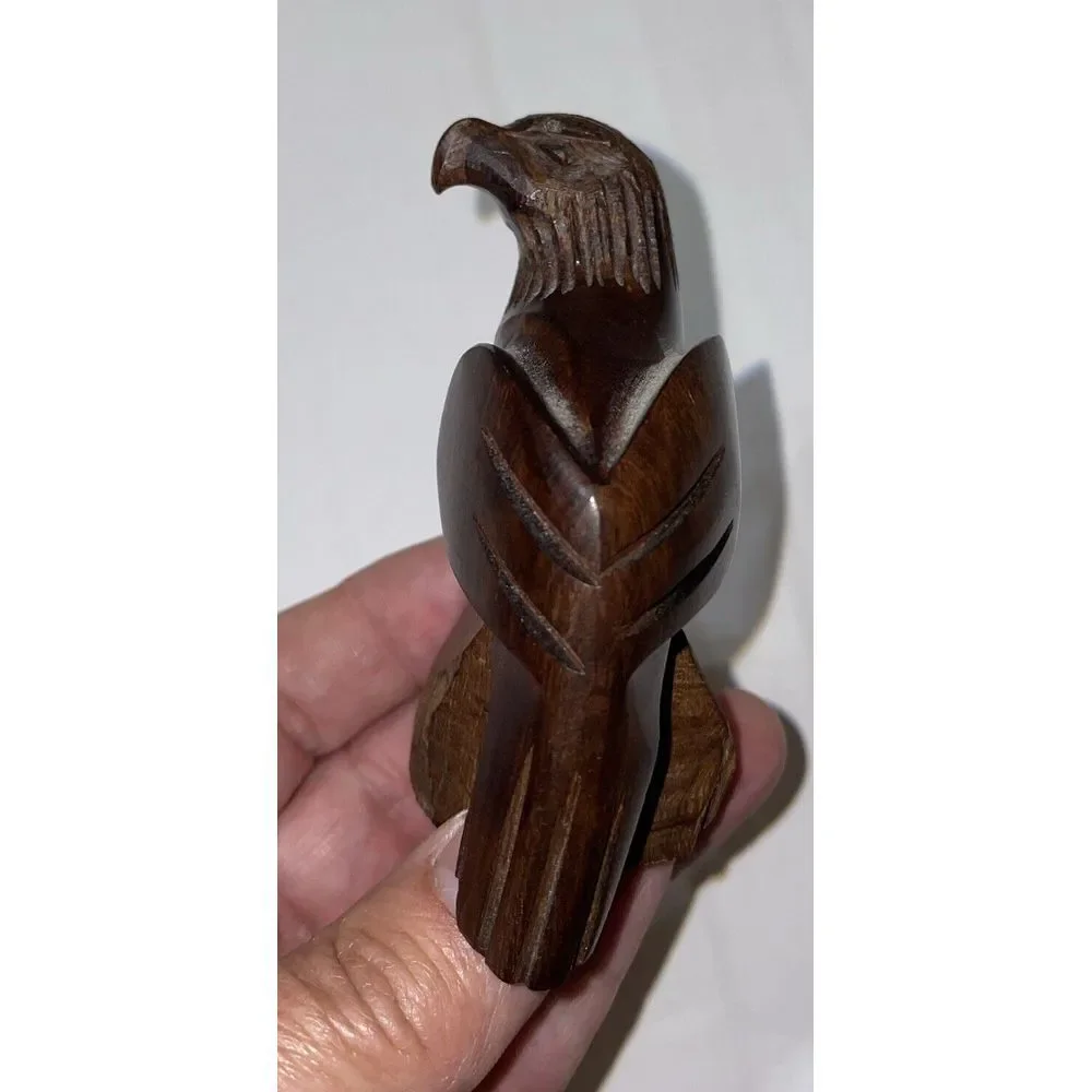Vintage Wood‎ Bald Eagle Figurine Figure - 3-1/4